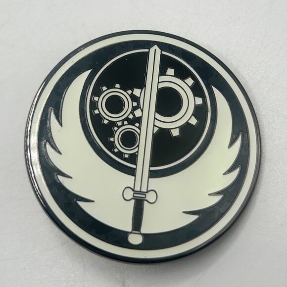 Brotherhood of Steel Insignia Glow in the Dark - Fallout Pinfinity AR Pin EUC - Picture 3 of 6